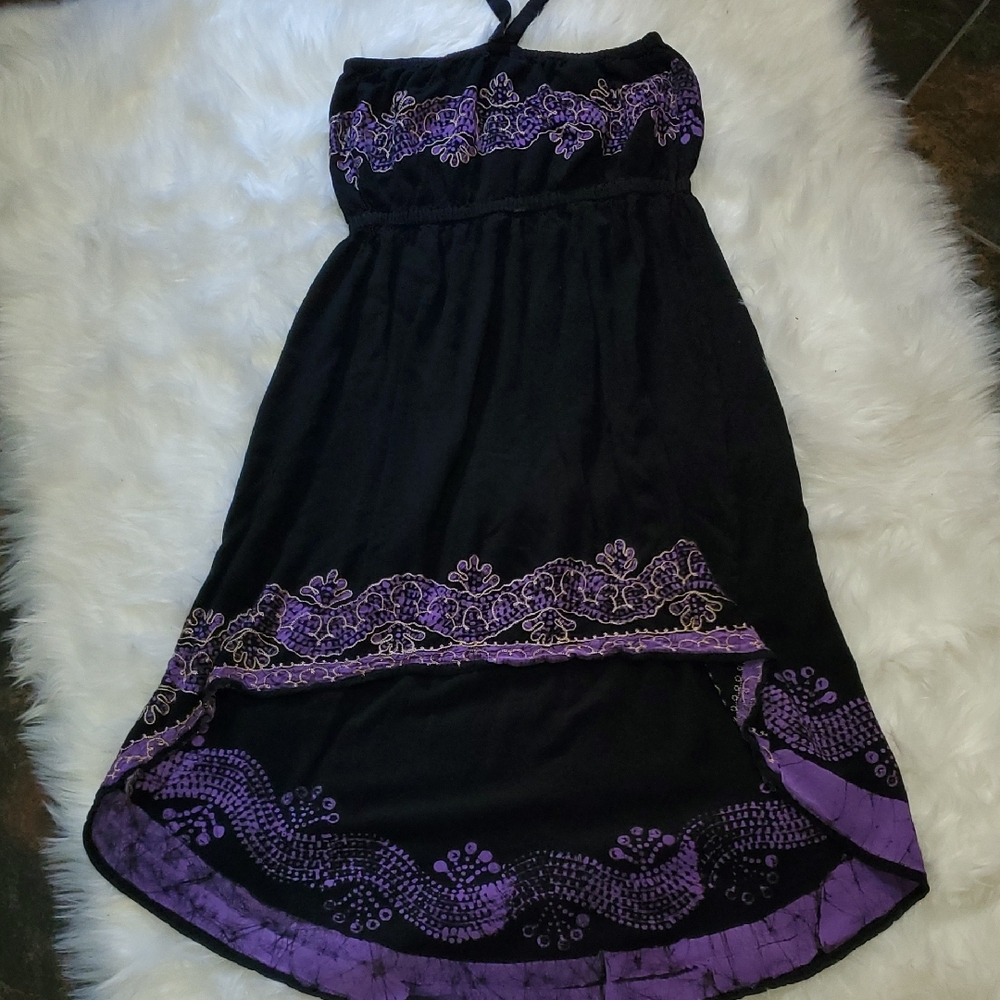 Chic Black and Purple Backless Dress